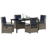 Garden Dining Set 5 pcs Grey Poly Rattan