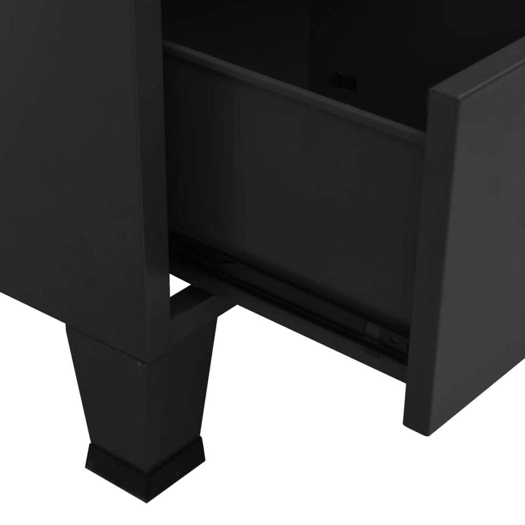 Industrial Storage Chest Black 27.6"x15.7"x45.3" Metal