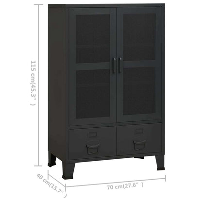 Industrial Storage Chest Black 27.6"x15.7"x45.3" Metal