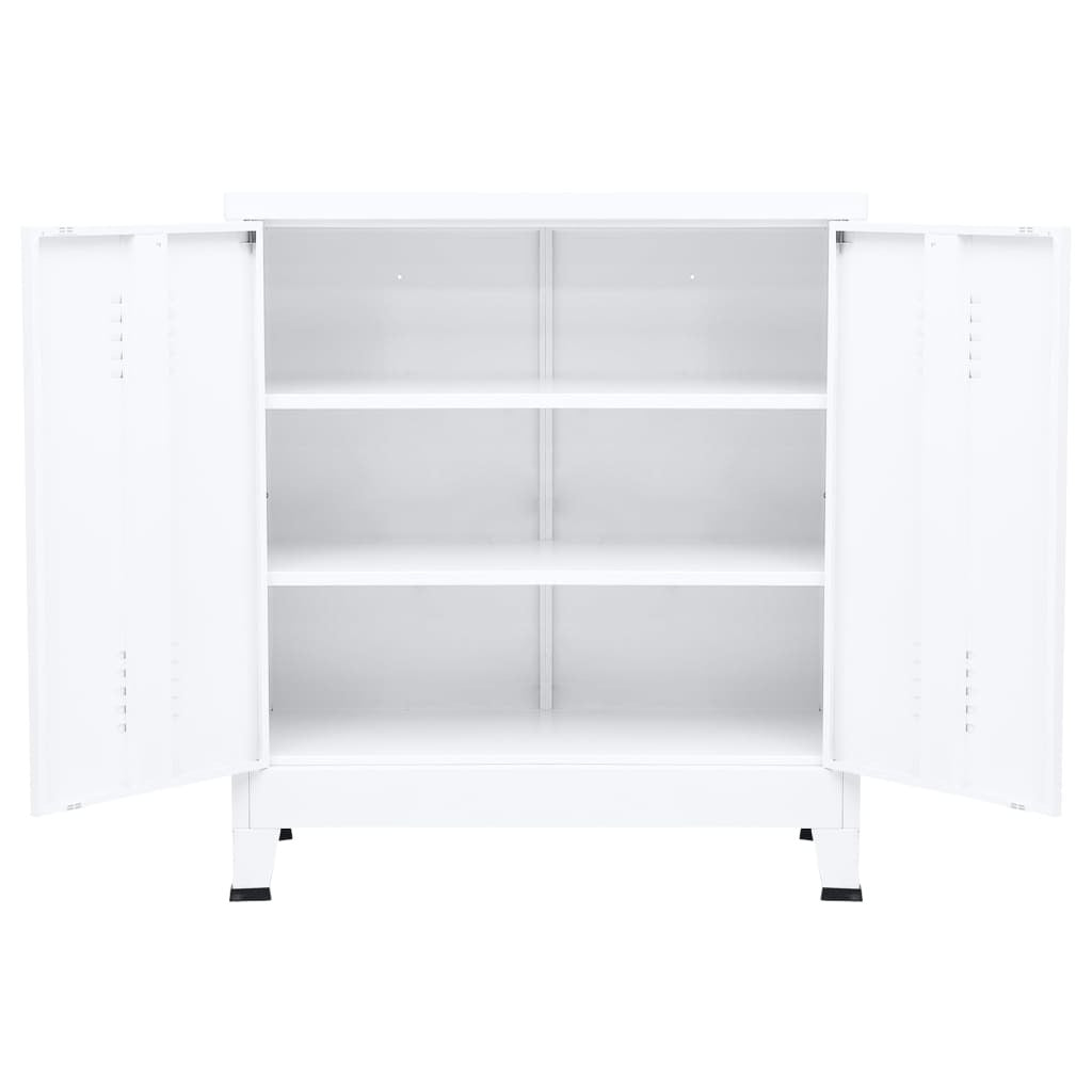 Industrial Storage Chest White 35.4"x15.7"x39.4" Steel