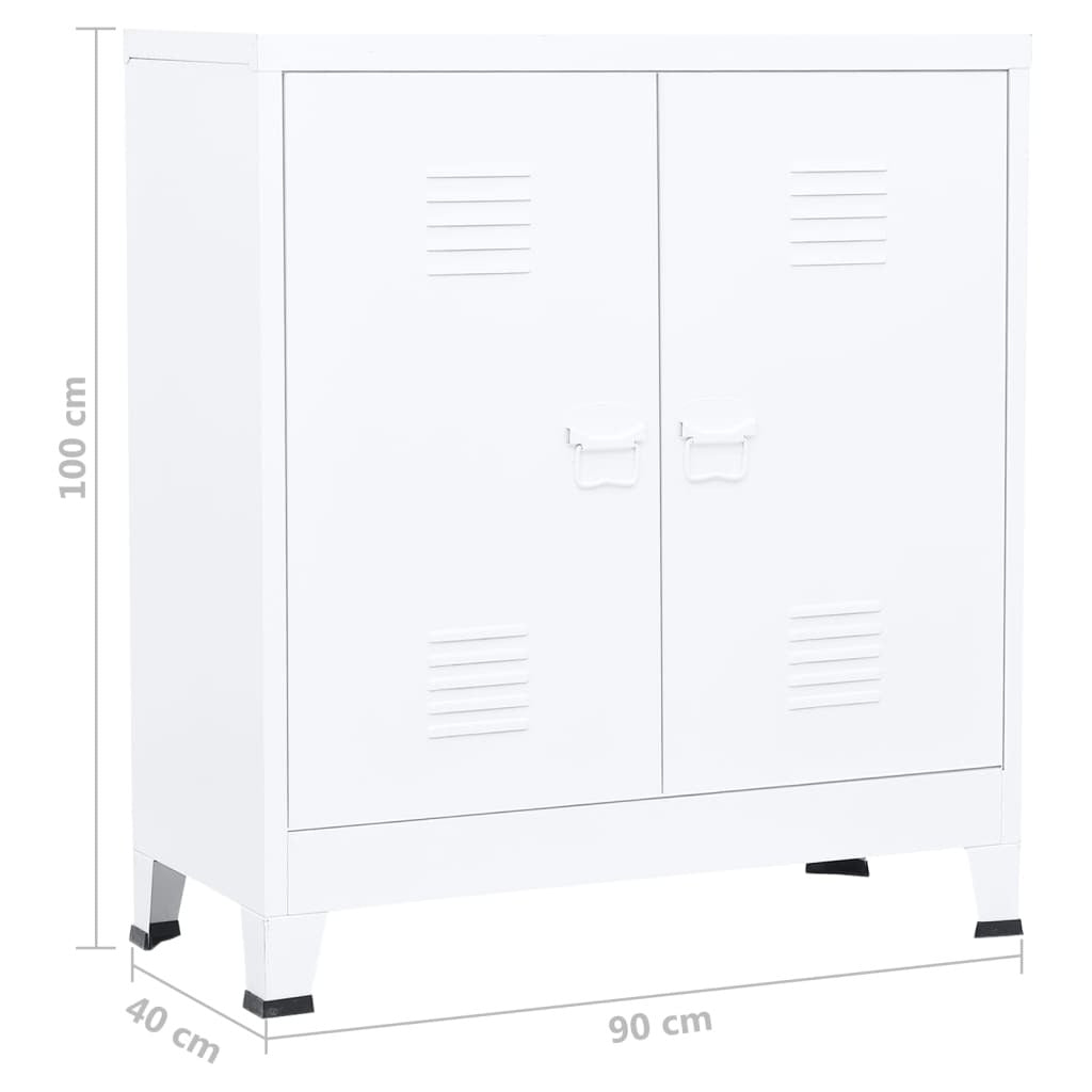 Industrial Storage Chest White 35.4"x15.7"x39.4" Steel