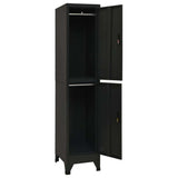 Locker Cabinet Black 15"x17.7"x70.9" Steel