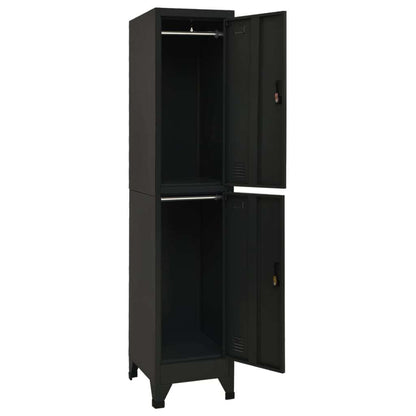 Locker Cabinet Black 15"x17.7"x70.9" Steel