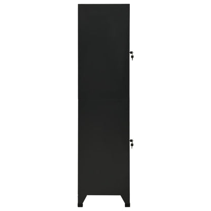 Locker Cabinet Black 15"x17.7"x70.9" Steel