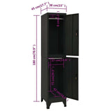 Locker Cabinet Black 15"x17.7"x70.9" Steel
