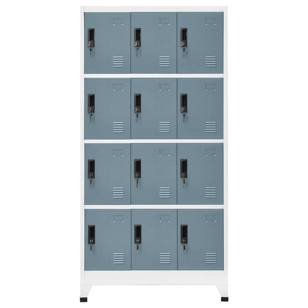Locker Cabinet Light Gray and Dark Gray 35.4"x17.7"x70.9" Steel