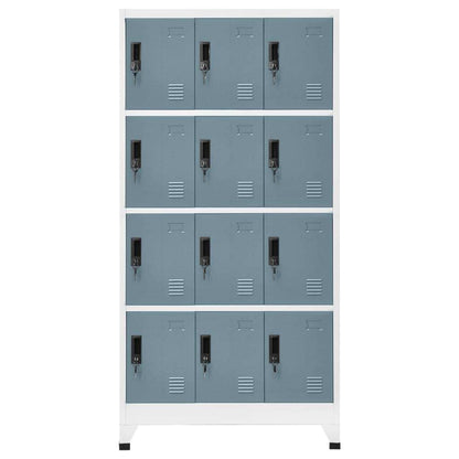 Locker Cabinet Light Gray and Dark Gray 35.4"x17.7"x70.9" Steel