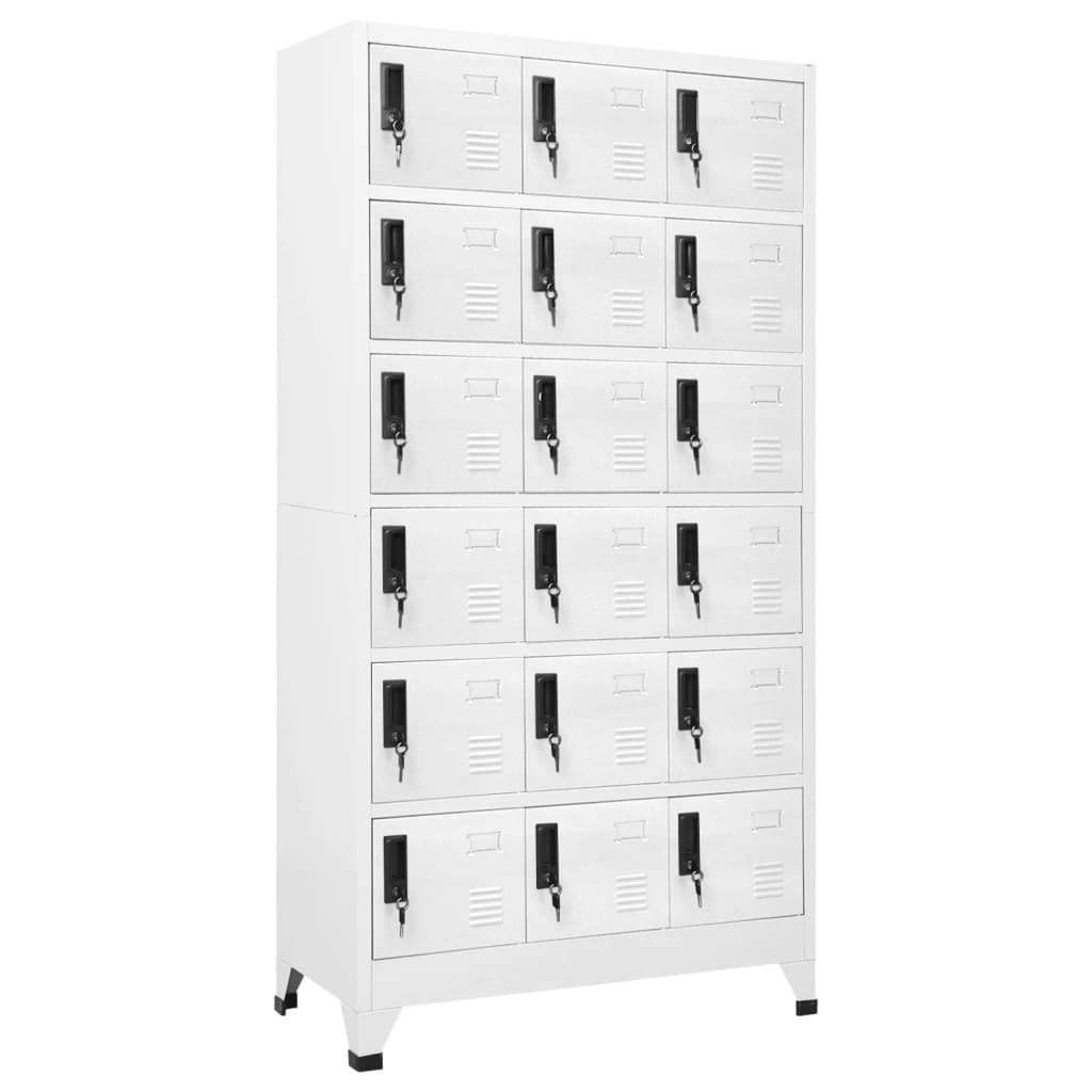 Locker Cabinet White 35.4"x15.7"x70.9" Steel