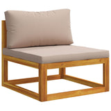 Sofa Set 6 pcs Natural Solid Acacia Wood