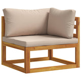 Sofa Set 6 pcs Natural Solid Acacia Wood