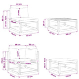 Sofa Set 6 pcs Natural Solid Acacia Wood