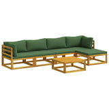 Sofa Set 6 pcs Natural Solid Acacia Wood