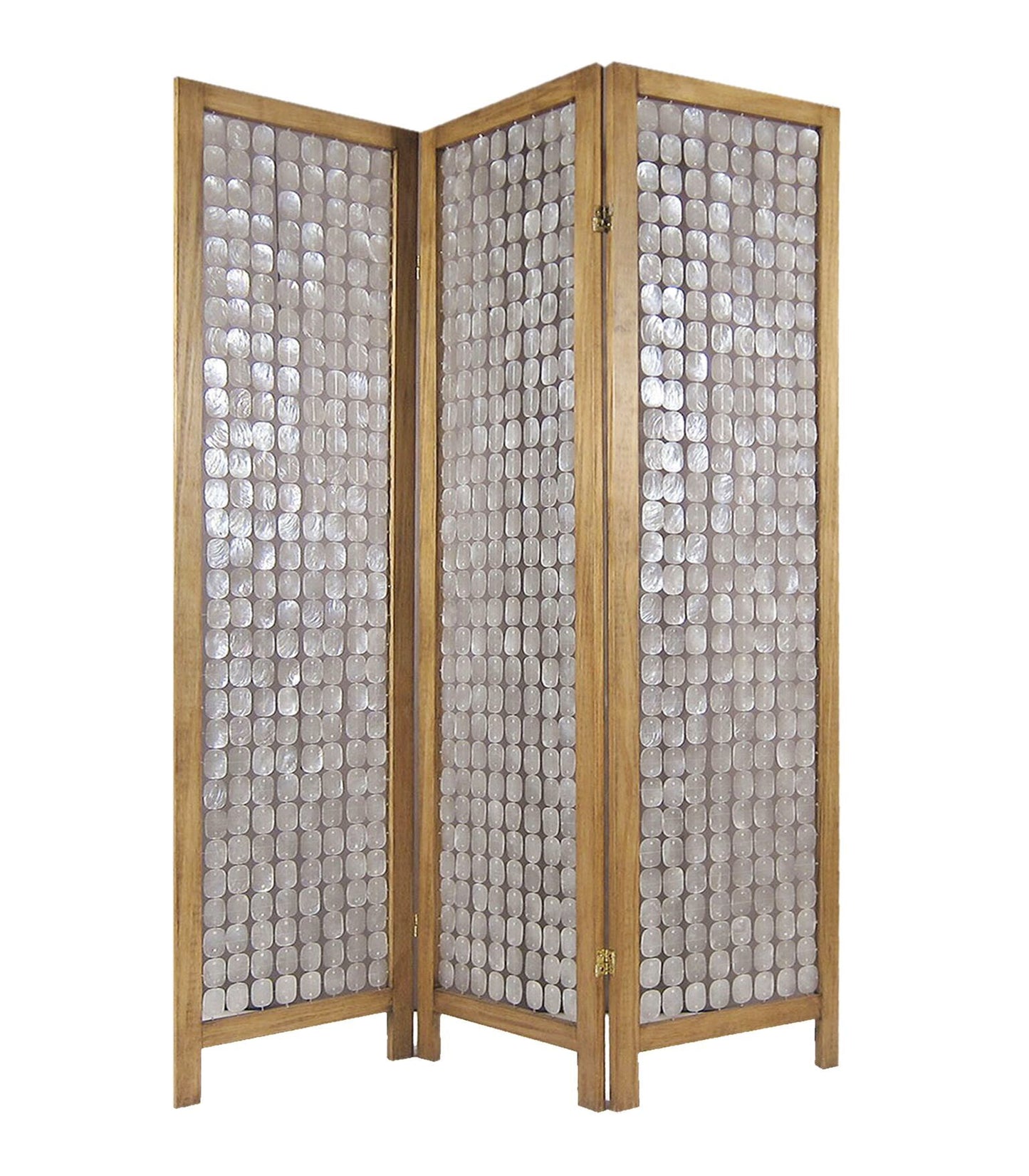 71" Clear Folding Three Panel Screen Room Divider