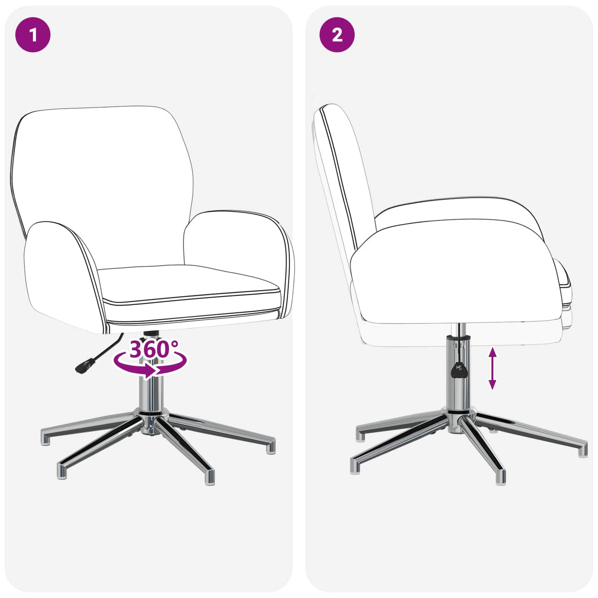 Swivel Desk Chairs 6 pcs 21.26 x 22.83 x 35.43 in Dark Grey