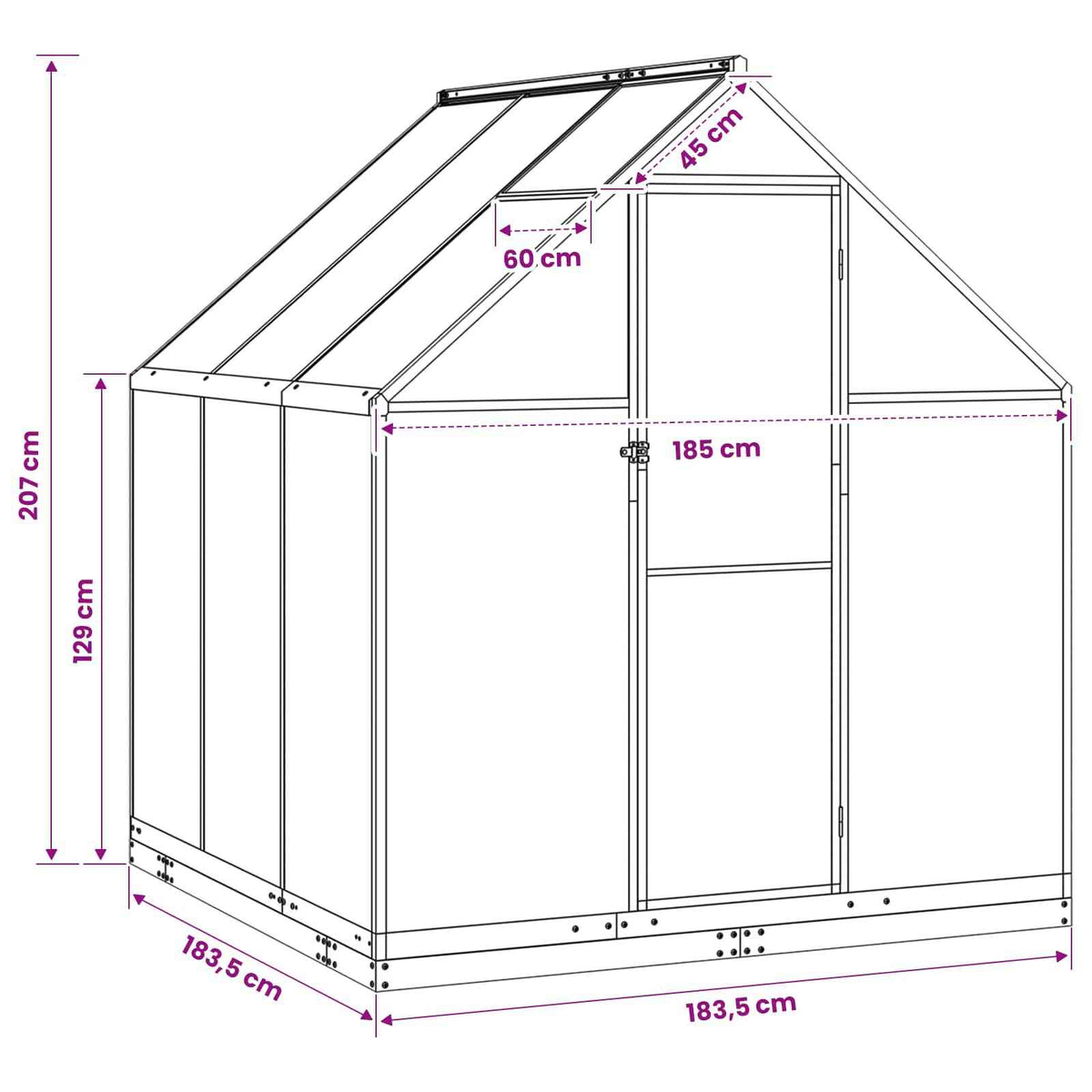 Garden Greenhouse 72.24 x 72.24 x 81.50 in