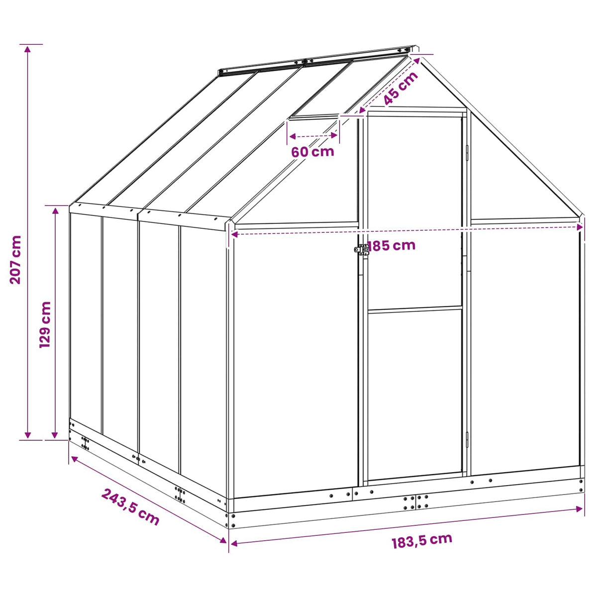 Garden Greenhouse 72.8 x 95.9 x 81.5 in
