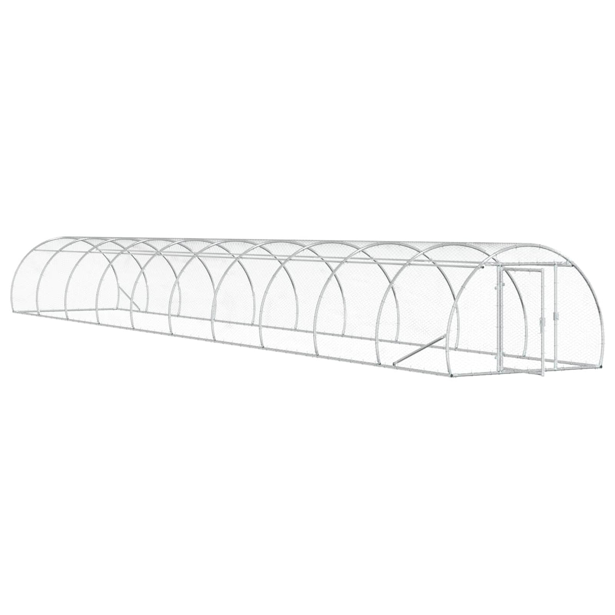 Chicken Coop Silver 393.70 x 59.06 x 39.37 in Galvanised Steel