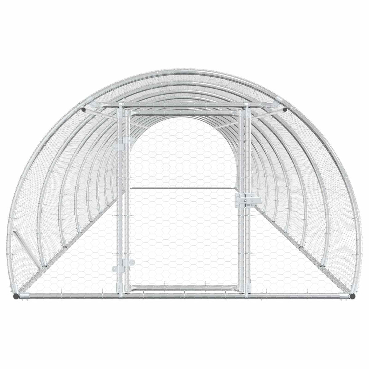 Chicken Coop Silver 393.70 x 59.06 x 39.37 in Galvanised Steel