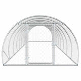 Chicken Coop Silver 393.70 x 59.06 x 39.37 in Galvanised Steel
