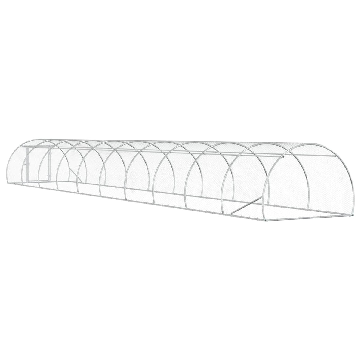 Chicken Coop Silver 393.70 x 59.06 x 39.37 in Galvanised Steel