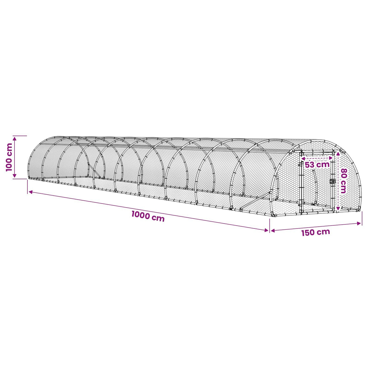 Chicken Coop Silver 393.70 x 59.06 x 39.37 in Galvanised Steel