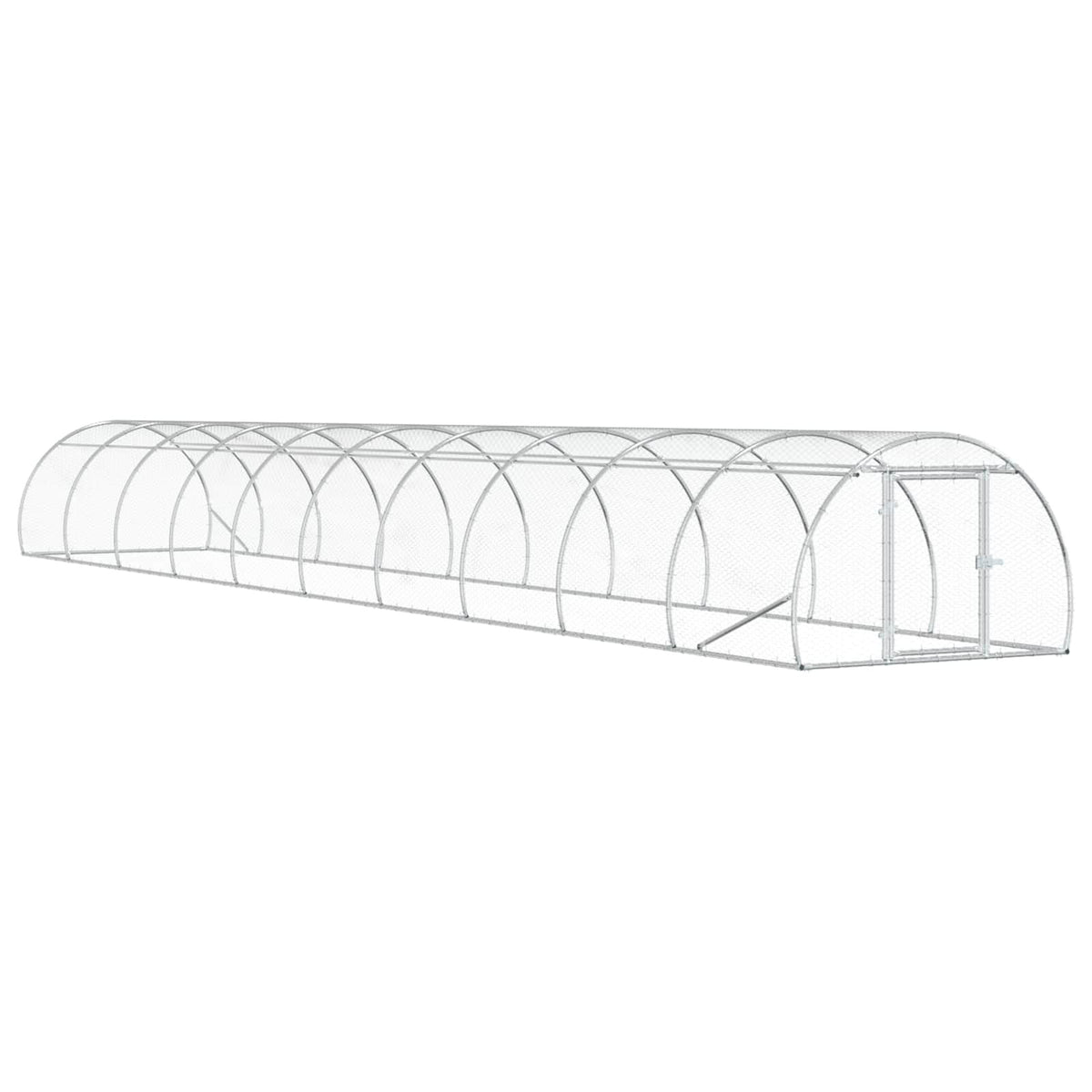 Chicken Coop Silver 393.70 x 59.06 x 39.37 in Galvanised Steel