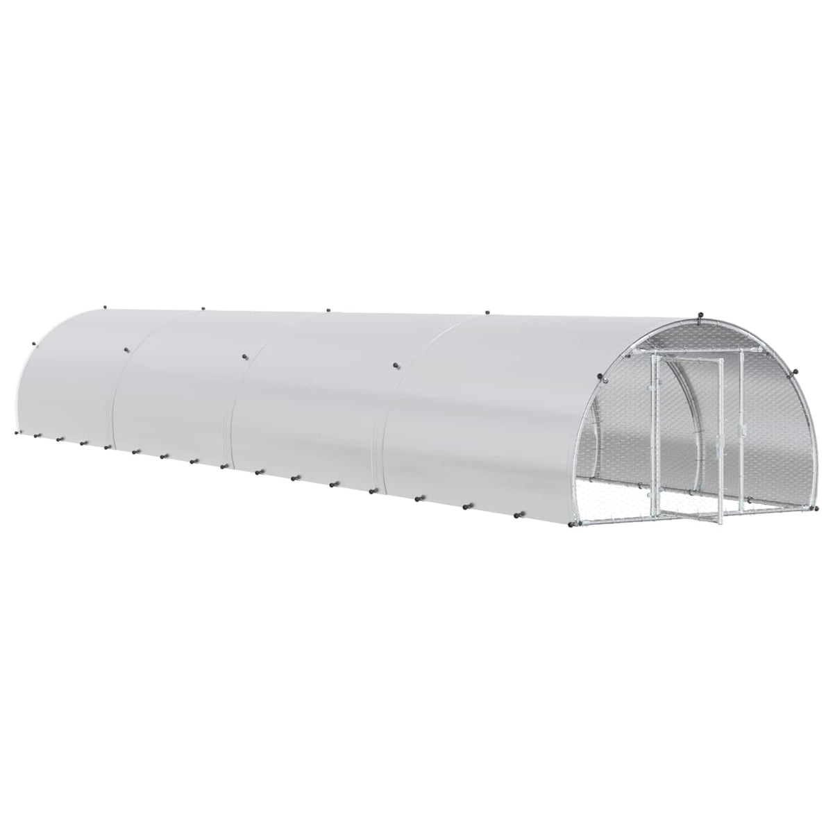 Chicken Coop Silver 314.96 x 59.06 x 39.37 in Galvanised Steel