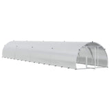 Chicken Coop Silver 314.96 x 59.06 x 39.37 in Galvanised Steel