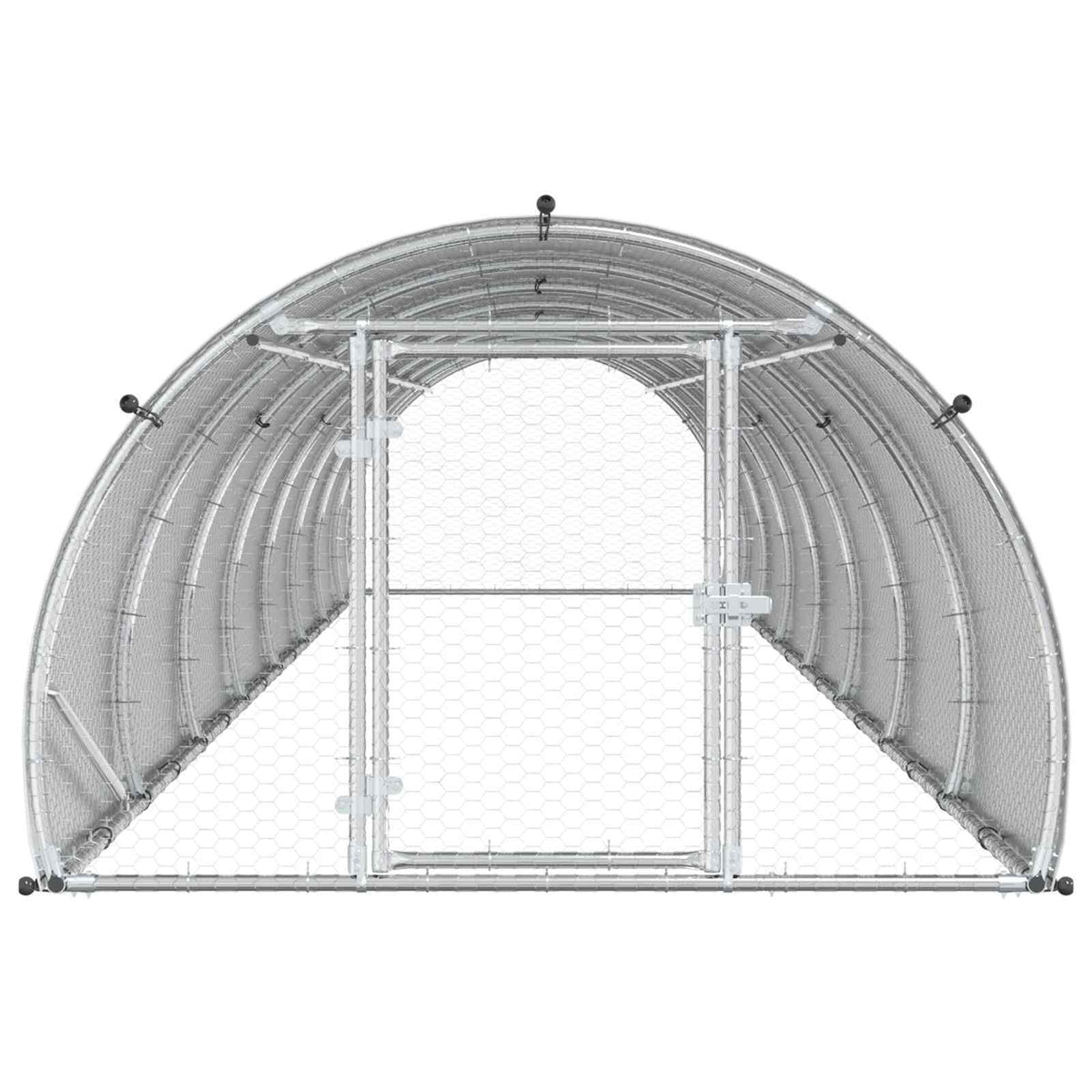 Chicken Coop Silver 314.96 x 59.06 x 39.37 in Galvanised Steel