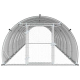 Chicken Coop Silver 314.96 x 59.06 x 39.37 in Galvanised Steel