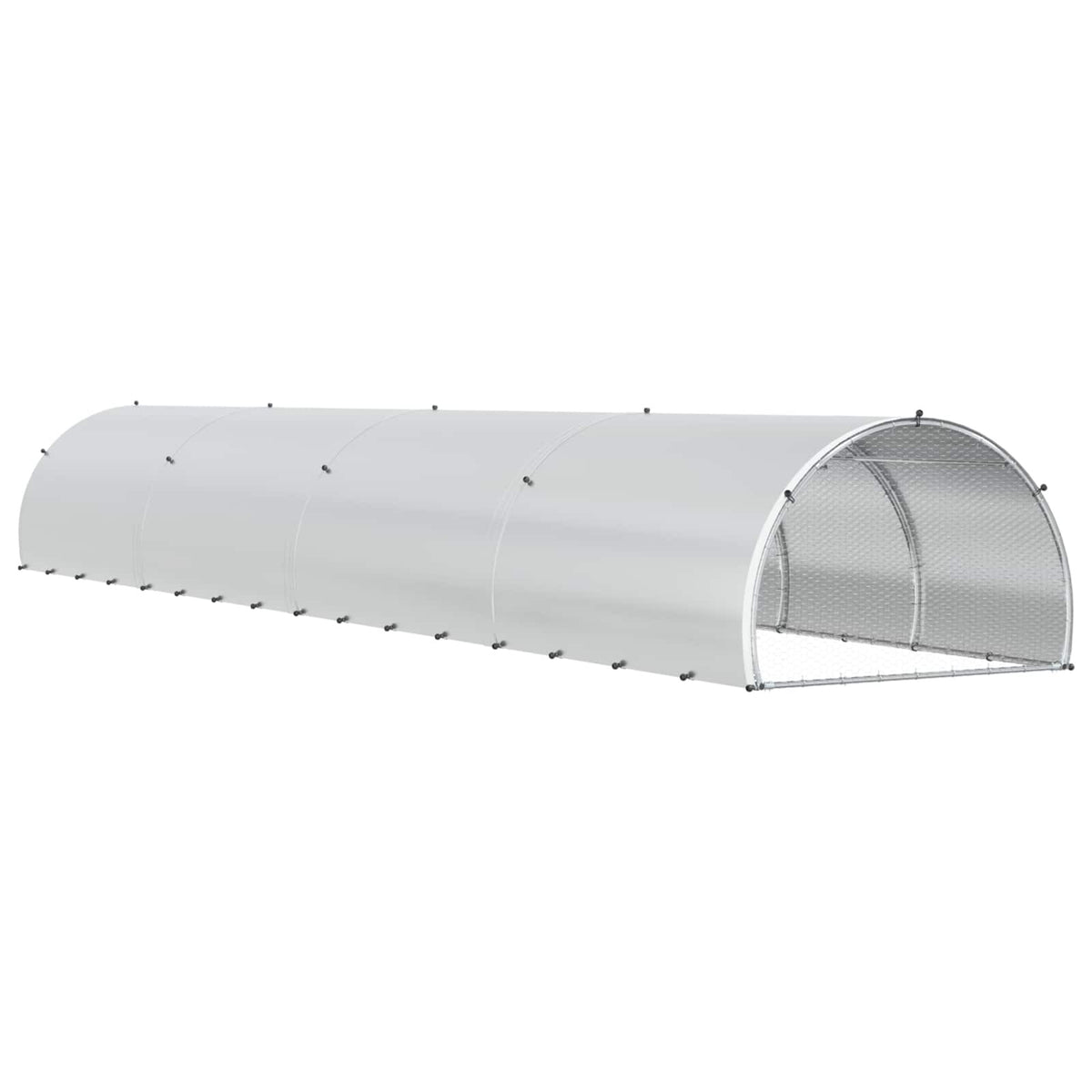 Chicken Coop Silver 314.96 x 59.06 x 39.37 in Galvanised Steel