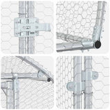 Chicken Coop Silver 314.96 x 59.06 x 39.37 in Galvanised Steel