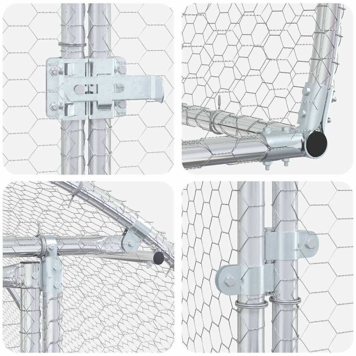 Chicken Coop Silver 314.96 x 59.06 x 39.37 in Galvanised Steel