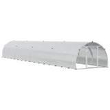 Chicken Coop Silver 314.96 x 59.06 x 39.37 in Galvanised Steel