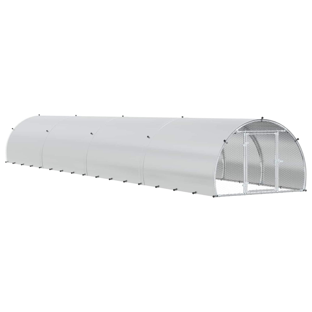 Chicken Coop Silver 314.96 x 59.06 x 39.37 in Galvanised Steel