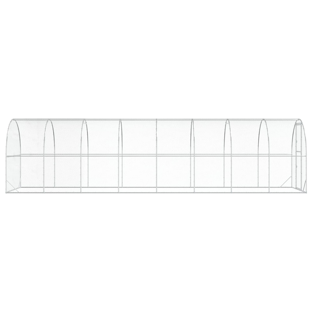 Chicken Coop Silver 314.96 x 78.74 x 78.74 in Galvanised Steel