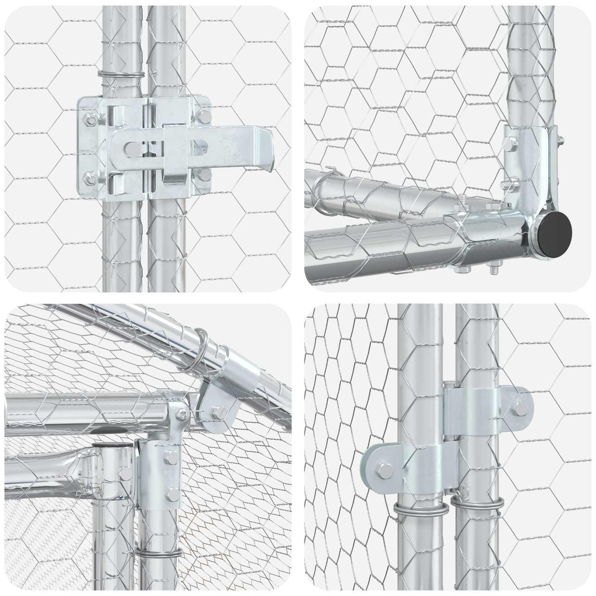 Chicken Coop Silver 314.96 x 78.74 x 78.74 in Galvanised Steel