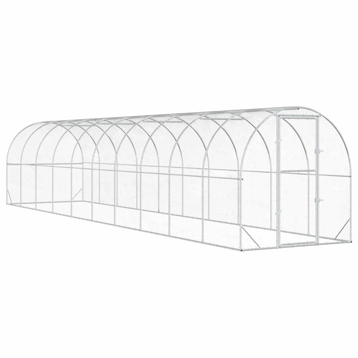 Chicken Coop Silver 393.70 x 78.74 x 78.74 in Galvanised Steel