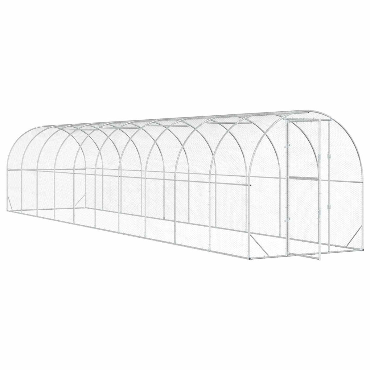 Chicken Coop Silver 393.70 x 78.74 x 78.74 in Galvanised Steel
