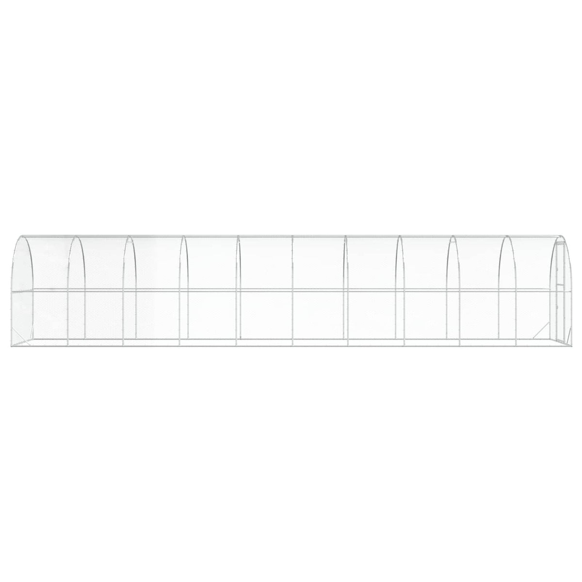 Chicken Coop Silver 393.70 x 78.74 x 78.74 in Galvanised Steel