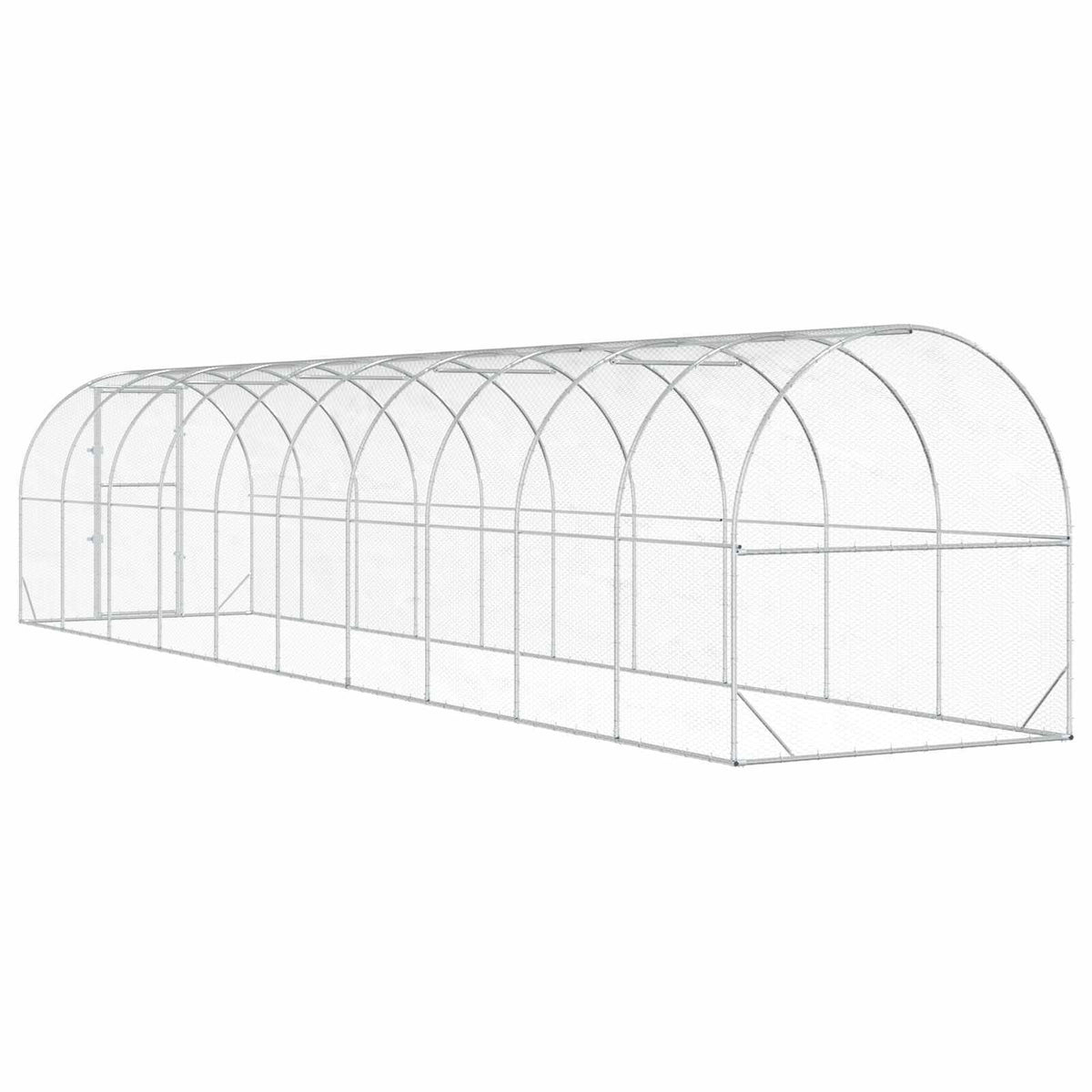 Chicken Coop Silver 393.70 x 78.74 x 78.74 in Galvanised Steel