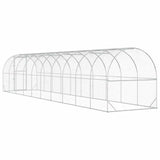 Chicken Coop Silver 393.70 x 78.74 x 78.74 in Galvanised Steel