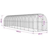 Chicken Coop Silver 393.70 x 78.74 x 78.74 in Galvanised Steel
