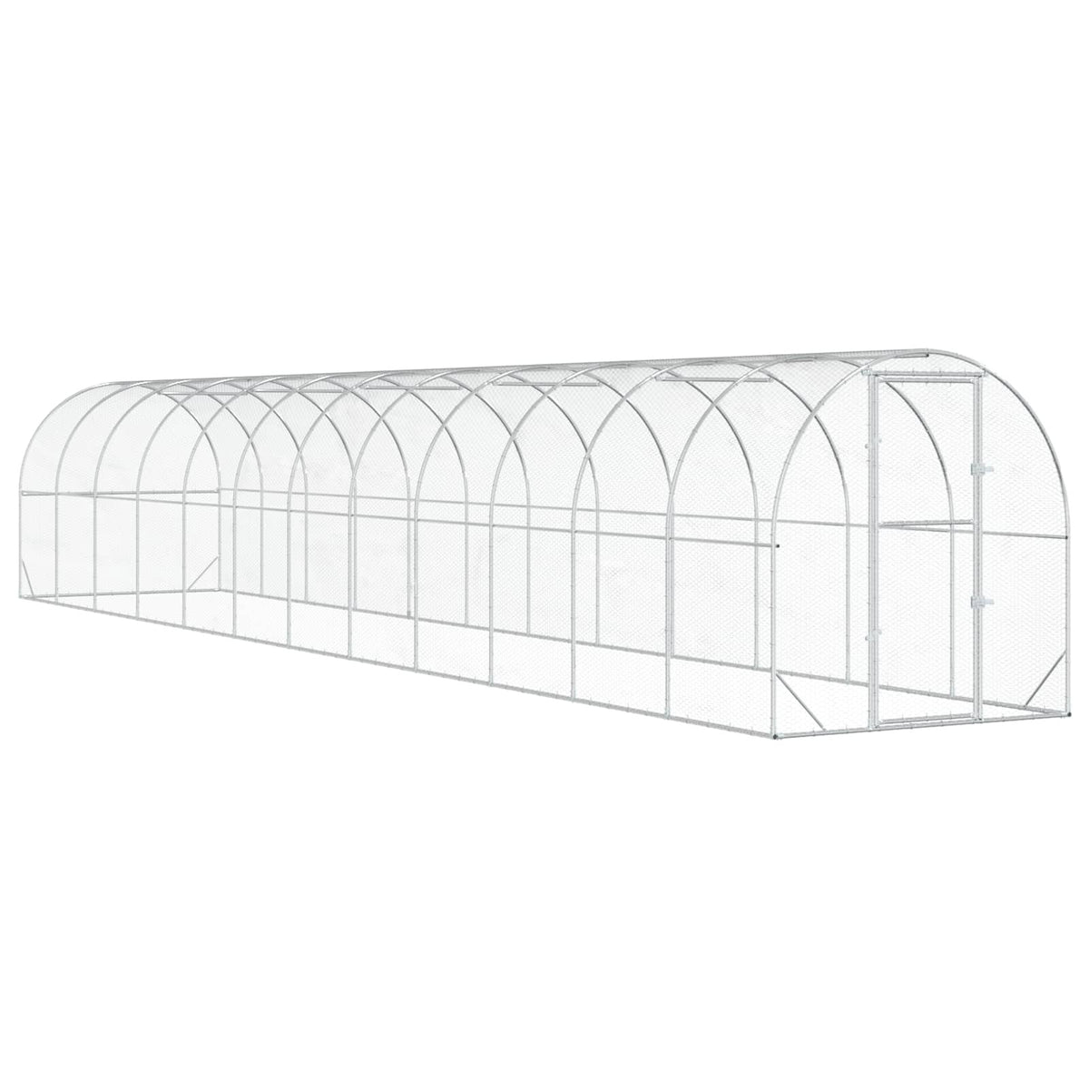 Chicken Coop Silver 472.44 x 78.74 x 78.74 in Galvanised Steel