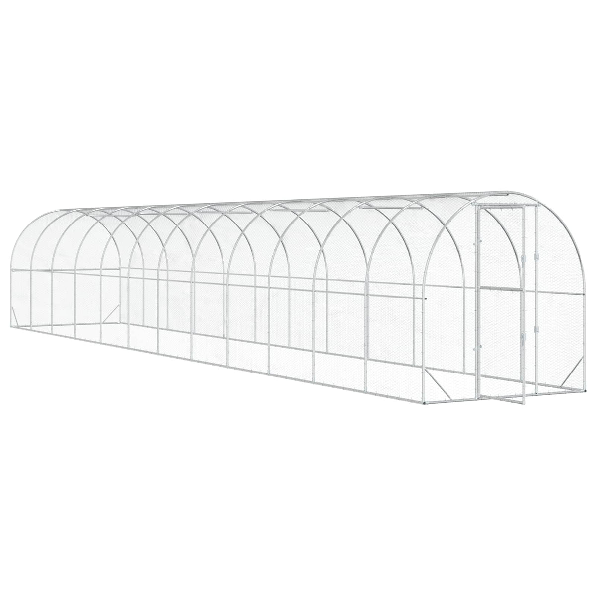 Chicken Coop Silver 472.44 x 78.74 x 78.74 in Galvanised Steel
