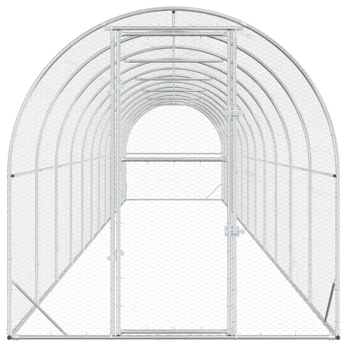 Chicken Coop Silver 472.44 x 78.74 x 78.74 in Galvanised Steel