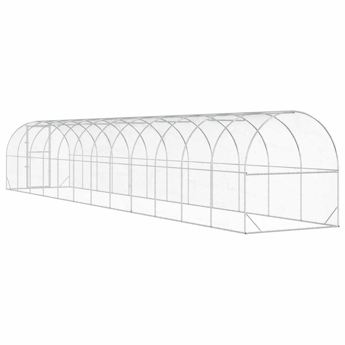 Chicken Coop Silver 472.44 x 78.74 x 78.74 in Galvanised Steel