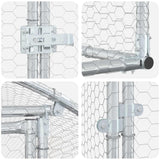 Chicken Coop Silver 472.44 x 78.74 x 78.74 in Galvanised Steel