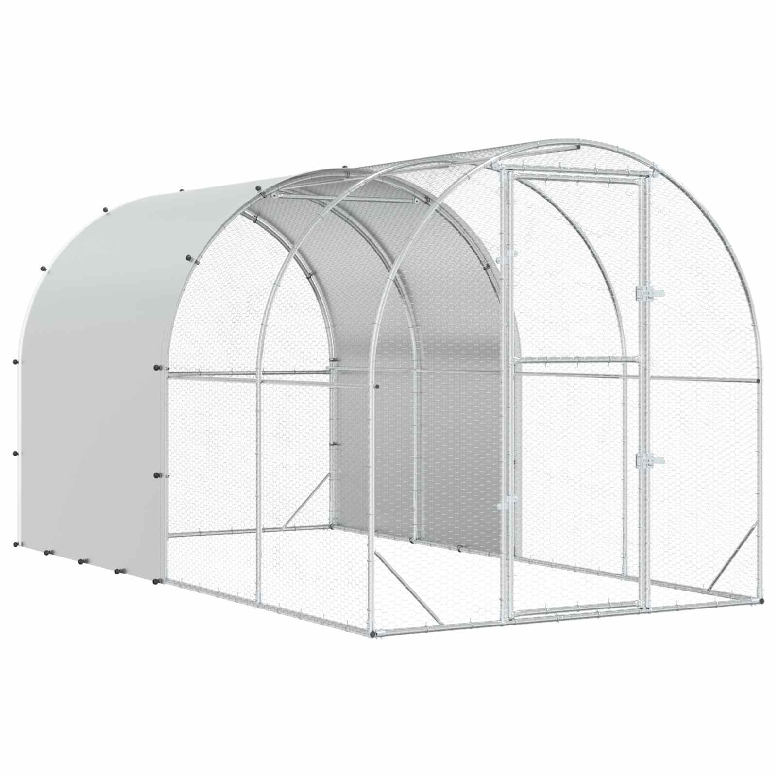 Chicken Coop Silver 157.48 x 78.74 x 78.74 in Galvanised Steel
