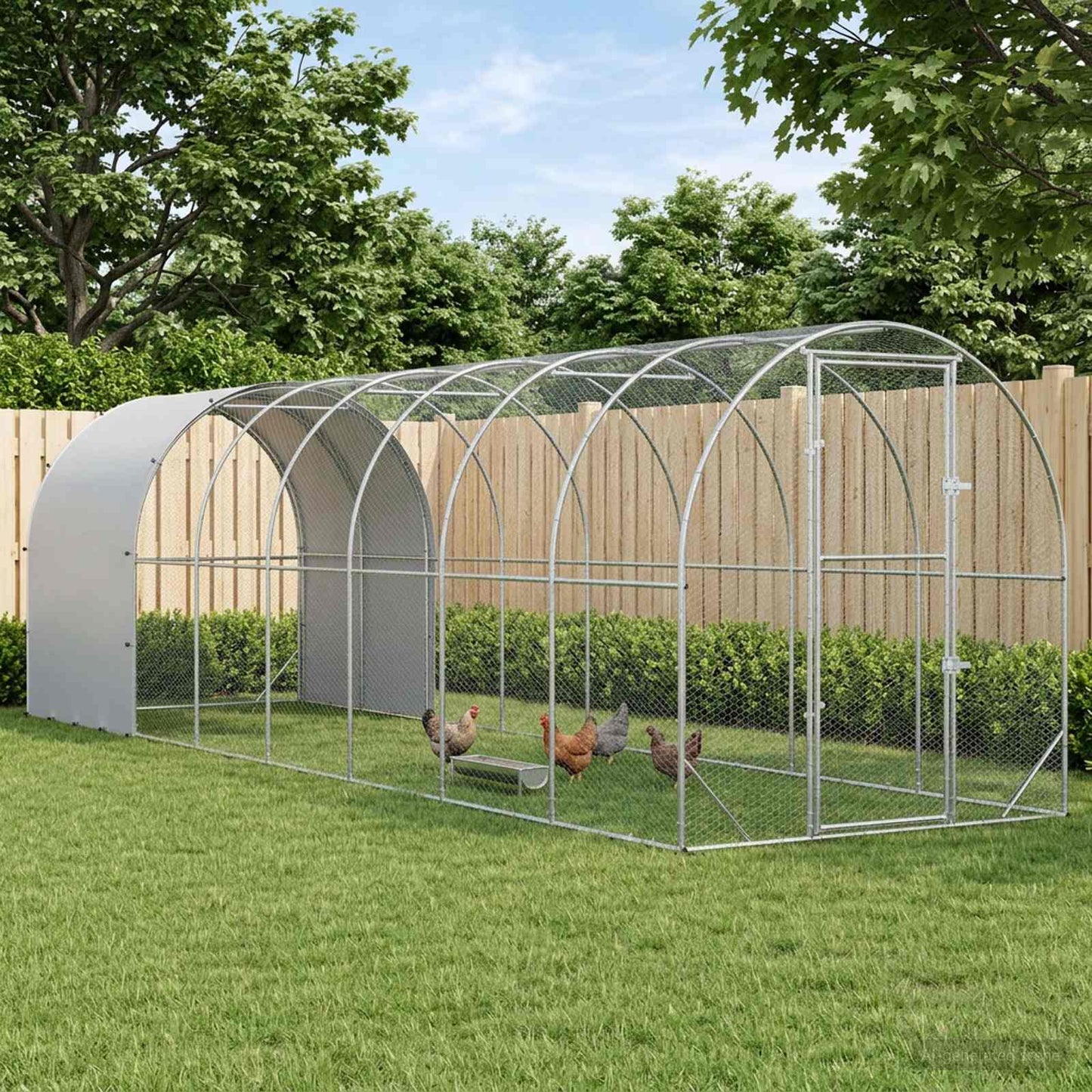 Chicken Coop Silver 314.96 x 78.74 x 78.74 in Galvanised Steel